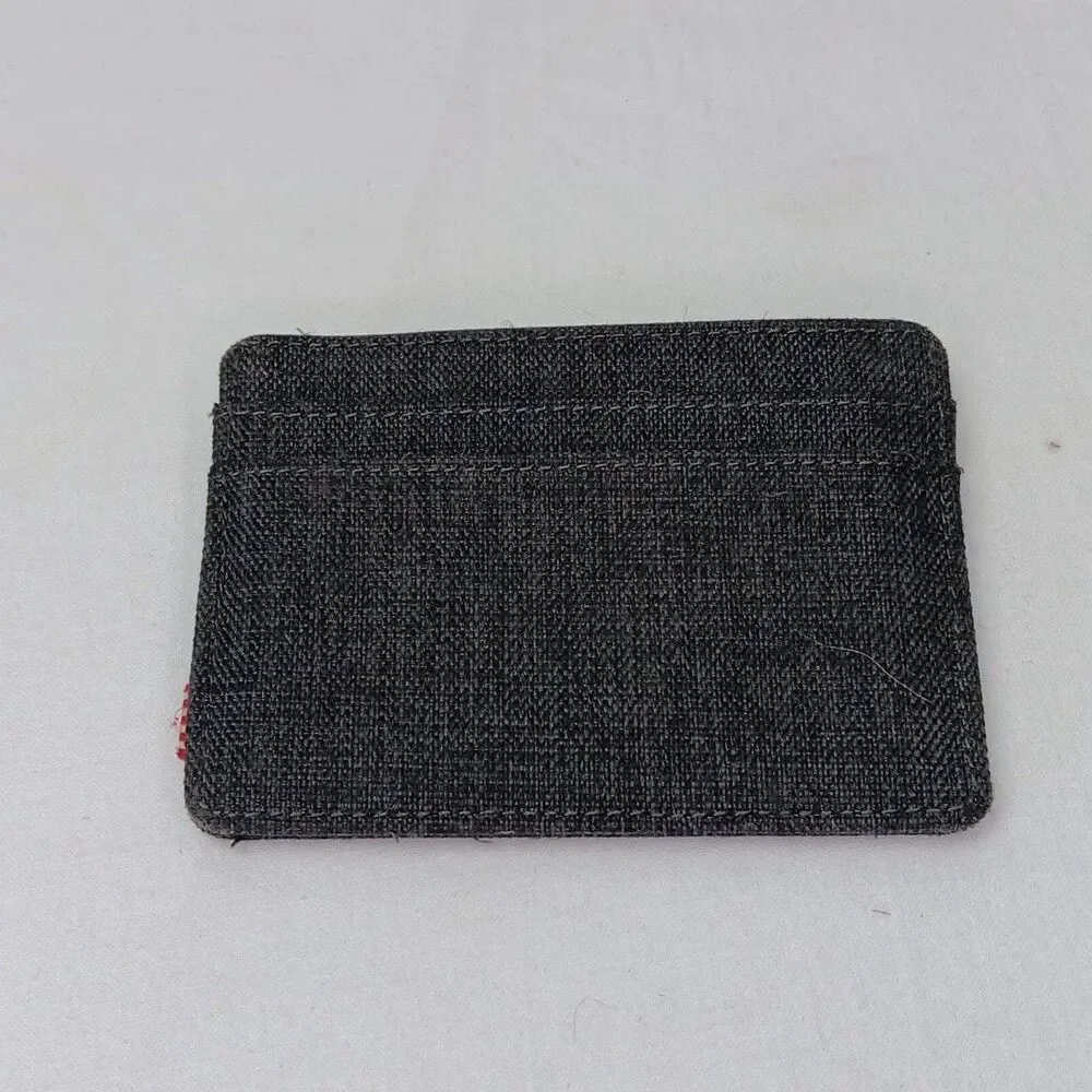 Herschel Supply Company Charlie Wallet Black Crosshatch Grey Twill Card Holder
